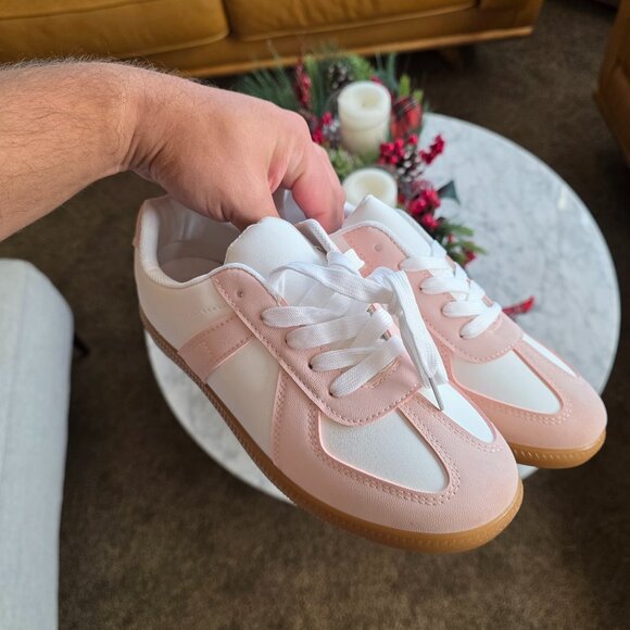 Kayleen Women's German Army Trainers Pink Size 8 W - Picture 1 of 5